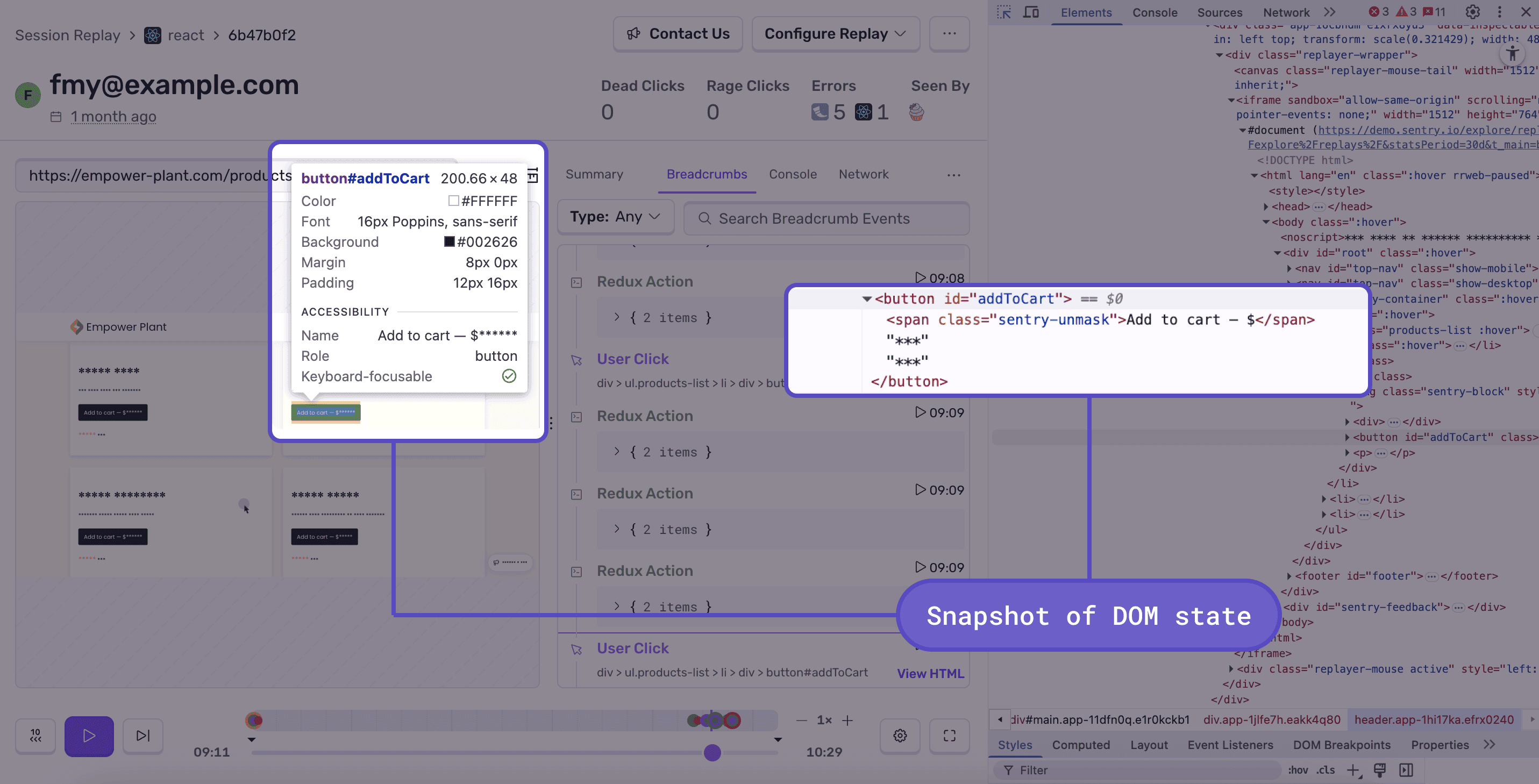 Session Replay User Interface